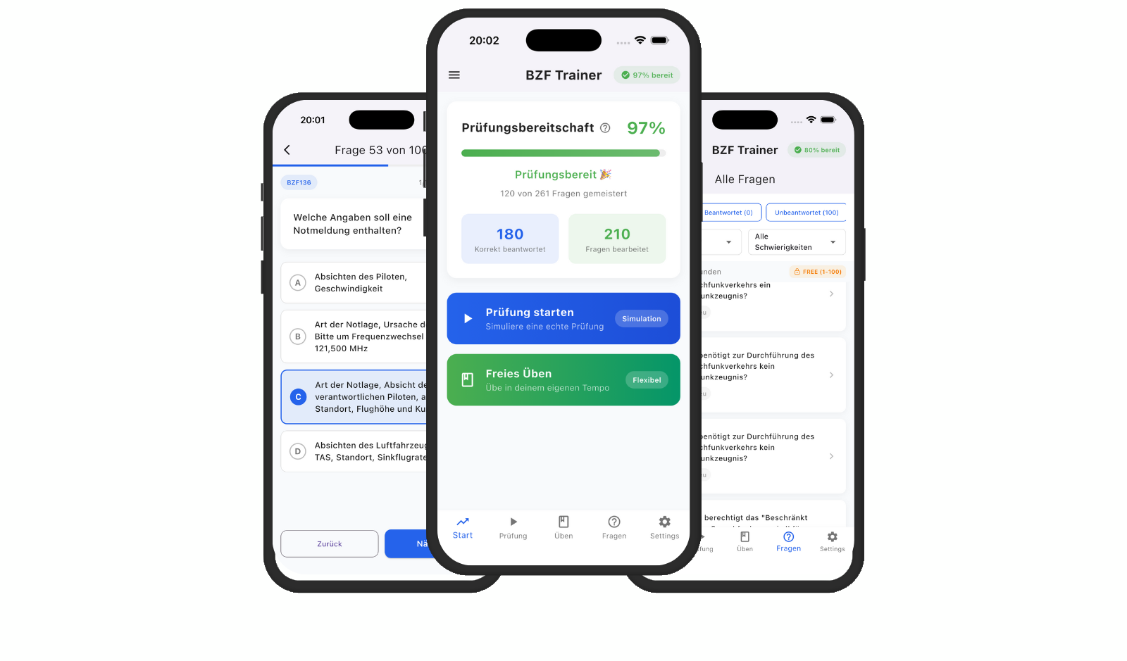BZF Prüfungstrainer App auf verschiedenen Geräten